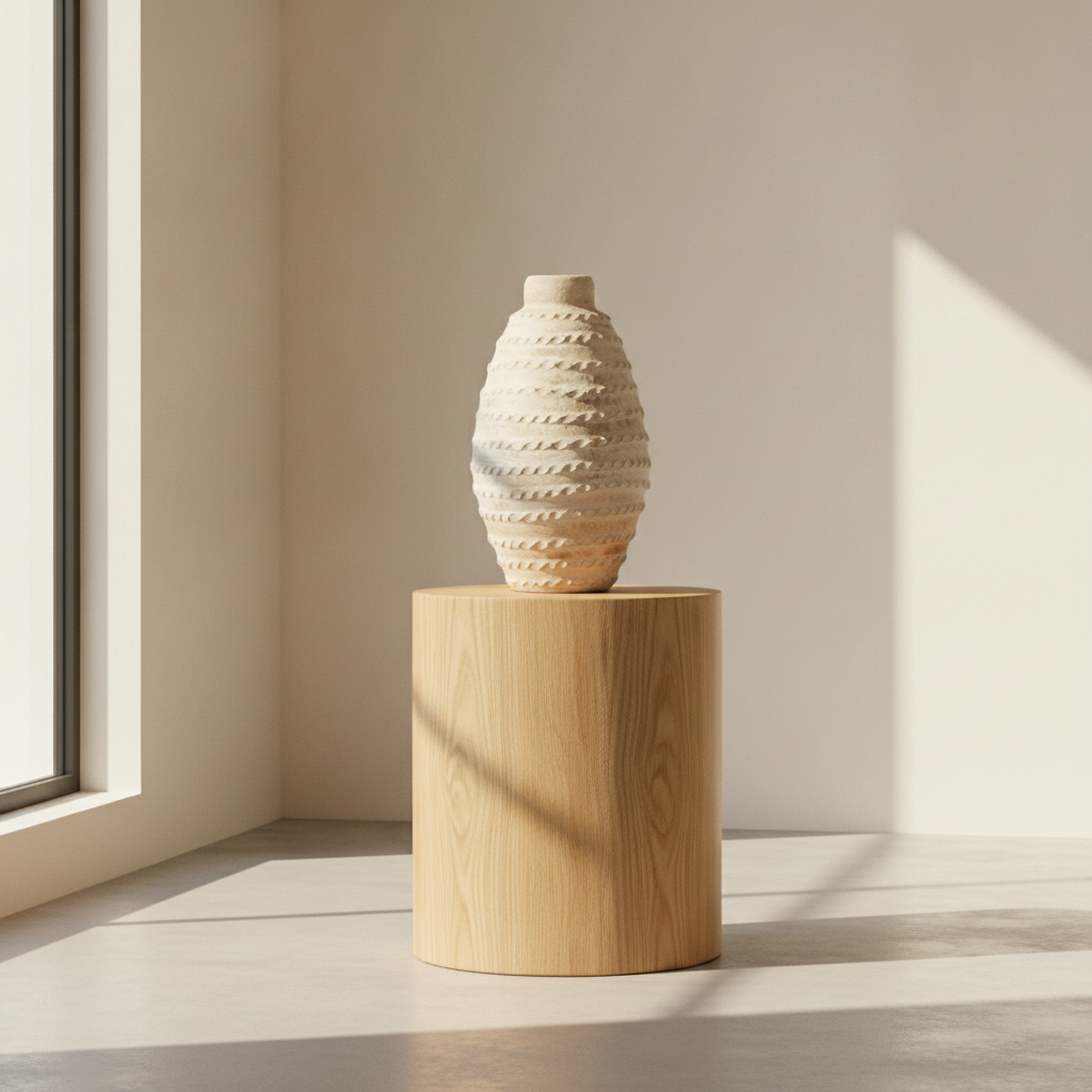 Handcrafted Textured Ceramic Vase – Modern Artisan Decorative Pottery