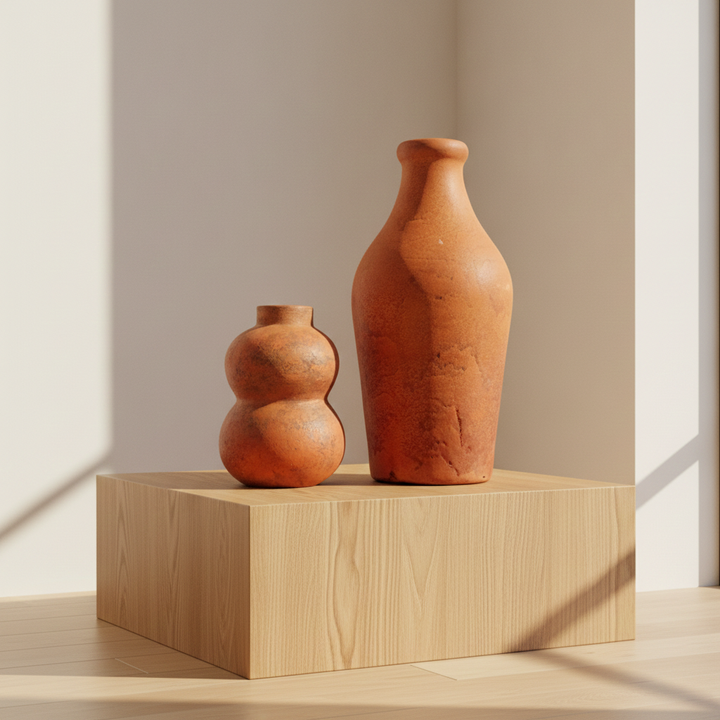 Terra Harmony Vase Set – Rustic Ceramic Duo for Elegant Interior Decor